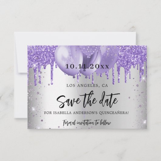 キンセアニェラスミレットのスパークルバルーン セーブザデート (正面)