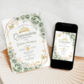 キンセアニェラセージグリーンフローラ金ゴールド 招待状