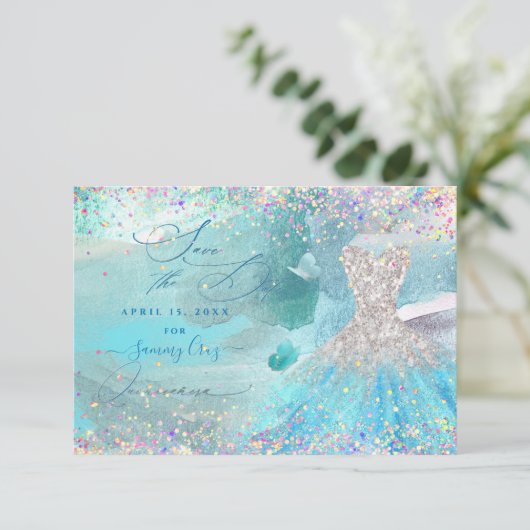 キンセアニェラセーブザデートシルバーアクアドレス セーブザデート (スタンド正面)