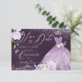 キンセアニェラセーブザデートダスティーパープルガウンインビット 招待状 (スタンド正面)