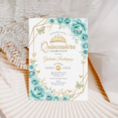 キンセアニェラターコイズフローラ金ゴールド 招待状