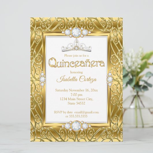 キンセアニェラダイヤモンドジェム金ゴールドバースデーパーティー 招待状 (スタンド正面)