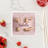 キンセアニェラダスティバラピンクグリッター名 スタンダードカクテルナプキン (インサイチュ)