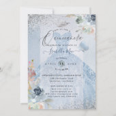 キンセアニェラダスティブルーグリッターガウン蝶 招待状 (裏面)