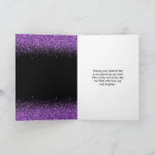 キンセアニェラダークパープルドレスフェイクグリッター カード (内部)