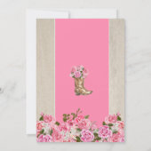 キンセアニェラチャロエレガントピンクローズ誕生日 招待状 (裏面)