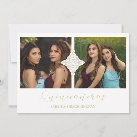 キンセアニェラツインズ2フォトオーナメントゴフェイクールデン 招待状 (正面)