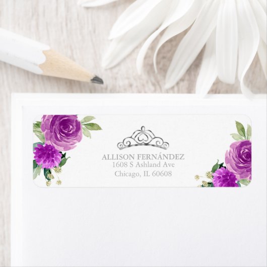 キンセアニェラティアラシルバーパープルフローララベル ラベル (インサイチュ)