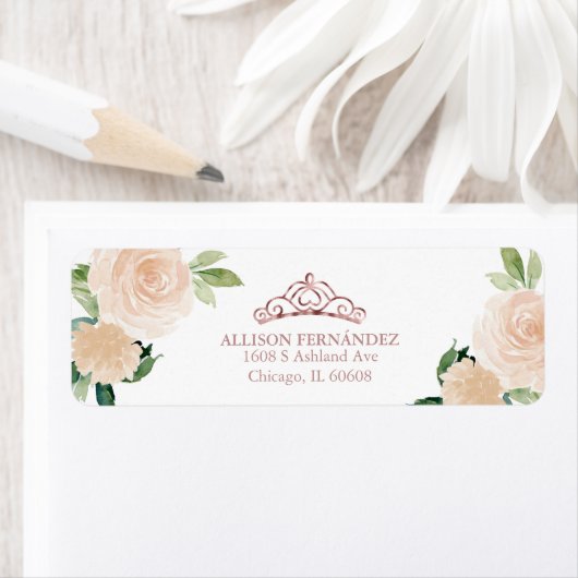 キンセアニェラティアラバラ金ゴールド赤面ピンクフローラ ラベル (インサイチュ)