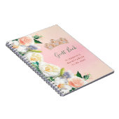 キンセアニェラティアラ花模様ホワイトピーチゲストハウス ノートブック (右側)