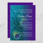 キンセアニェラティール(緑がかった色)とパープルピーコック 招待状 (正面/裏面)