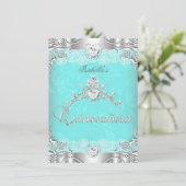 キンセアニェラティール(緑がかった色)シルバーダイヤモンドティアラ15thパーティー 招待状 (スタンド正面)