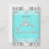 キンセアニェラティール(緑がかった色)シルバーダイヤモンドティアラ15thパーティー 招待状 (正面)