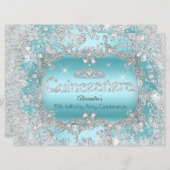 キンセアニェラティール（緑がかった色）シルバーティアラウィンターワンダーランド 招待状 (正面/裏面)