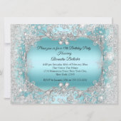 キンセアニェラティール(緑がかった色)シルバーティアラウィンターワンダーランド 招待状 (裏面)