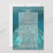 キンセアニェラティール（緑がかった色）チョイグラデーションズプリンセスガウン 招待状 (裏面)