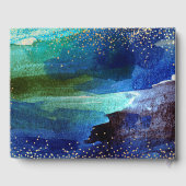 キンセアニェラティール（緑がかった色）ネイビーブルーウォーターカラーガウン ゲストブック (裏面)