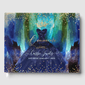 キンセアニェラティール（緑がかった色）ネイビーブルーウォーターカラーガウン ゲストブック (正面)