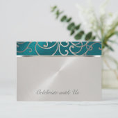 キンセアニェラティール(緑がかった色)ブルーシルバーフィリグリースワーズ 出欠カード (スタンド正面)