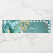 キンセアニェラティール（緑がかった色）金ゴールドグリッターウォーターボトルラベル ペットボトルラベル (シングルラベル)