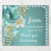 キンセアニェラティール(緑がかった色)金ゴールドフローラきらめくワインラベル スパークリングワインラベル (シングルラベル)