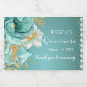 キンセアニェラティール（緑がかった色）金ゴールドフローラミニきらめくワインL スパークリングワインラベル (シングルラベル)