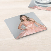 キンセアニェラドレスフォトツーカラーフォント ペーパーコースター (アングル)