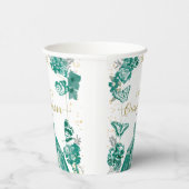 キンセアニェラナプキンズエメラルドグリーンドレスフローラ 紙コップ (右)
