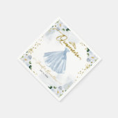 キンセアニェラナプキンズダスティーブルーフローラドレス スタンダードカクテルナプキン (角)