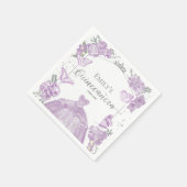 キンセアニェラナプキンズラベンダードレスフローラ スタンダードカクテルナプキン (角)