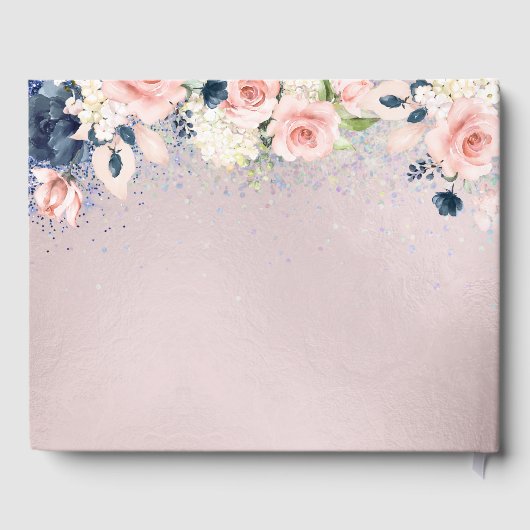 キンセアニェラネイビーグリッターガウン赤面バラ ゲストブック (裏面)