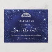 キンセアニェラネイビーブルーグリッター保存日 案内ポストカード (正面)