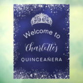 キンセアニェラネイビーブルーシルバーグリッターへようこそ ウィンドウサイン (シート3)