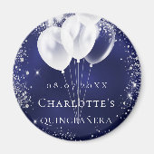 キンセアニェラネイビーブルーシルバーバルーンデイトを保存 マグネット (正面)