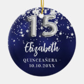 キンセアニェラネイビーブルーシルバー セラミックオーナメント (正面)