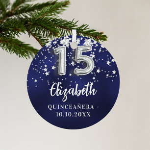 キンセアニェラネイビーブルーシルバー メタルオーナメント