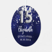 キンセアニェラネイビーブルーシルバー メタルオーナメント (正面左)