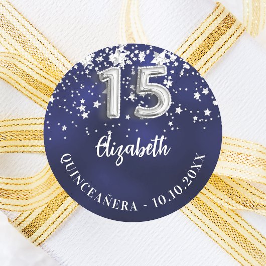 キンセアニェラネイビーブルーシルバー ラウンドシール