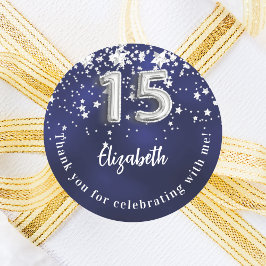 キンセアニェラネイビーブルーシルバー ラウンドシール