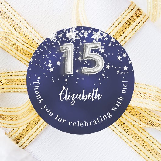 キンセアニェラネイビーブルーシルバー ラウンドシール