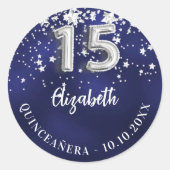 キンセアニェラネイビーブルーシルバー ラウンドシール (正面)