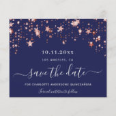 キンセアニェラネイビーブルーバラ予算Save the Date チラシ (正面)