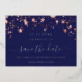 キンセアニェラネイビーブルーバラ保存日付 箔シーズンカード (正面)