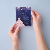 キンセアニェラネイビーブルーピンクのドレスの予算 チラシ (手)