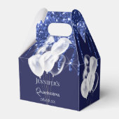 キンセアニェラネイビーブルー白グリッターバルーン フェイバーボックス (正面サイド)