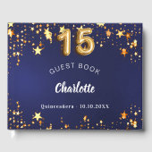 キンセアニェラネイビーブルー金ゴールド ゲストブック (正面)