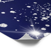 キンセアニェラネイビーブルー銀風船へようこそ ポスター (角)