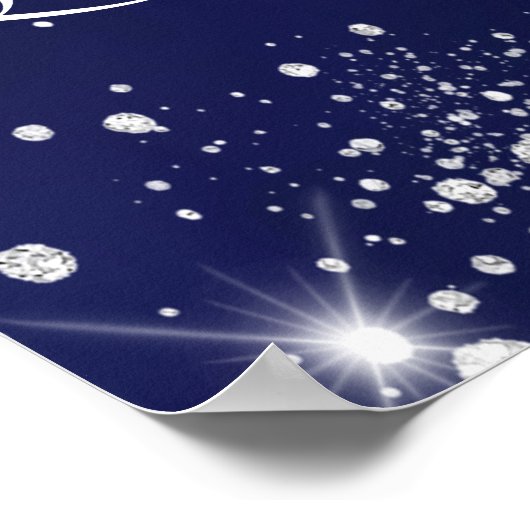 キンセアニェラネイビーブルー銀風船へようこそ ポスター (角)