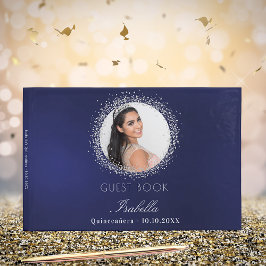 キンセアニェラネイビー・ブルー・シルバーフォト・グラマー ゲストブック