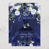キンセアニェラネービーブルーウォーターカラードレス招待状 招待状 (正面/裏面)